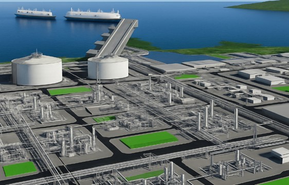 Architectural Rendering of LNG Plant